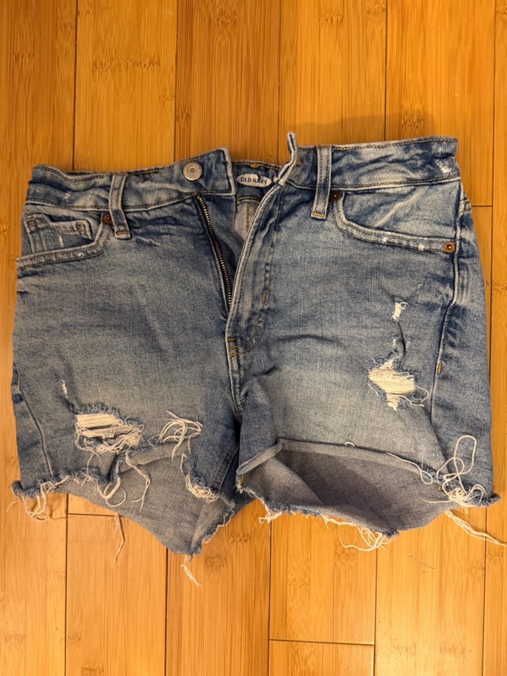 Old Navy Blue High-Rise Denim Shorts - Picture 1 of 4